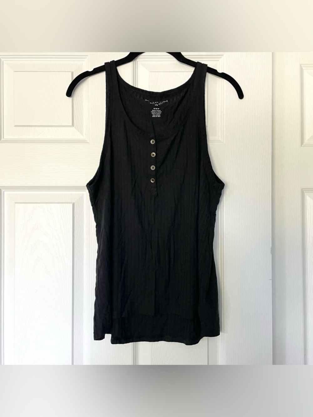 American Eagle Black Ribbed Tank Top, M